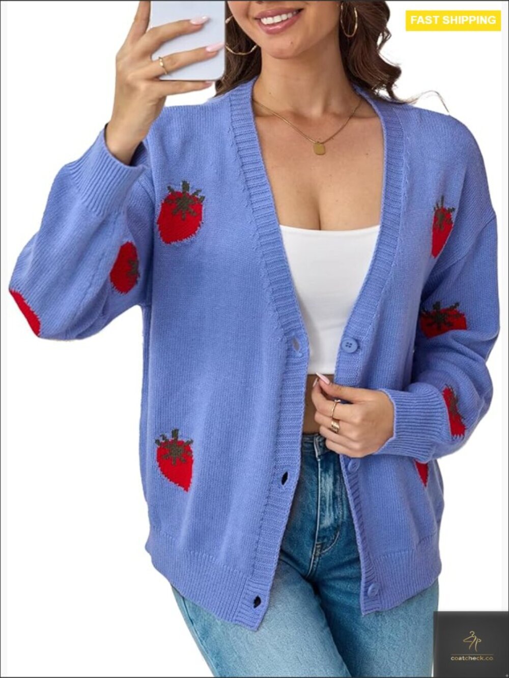 Chunky V-Neck Cardigan Sweater for Women Oversized Long Sleeve Button Down